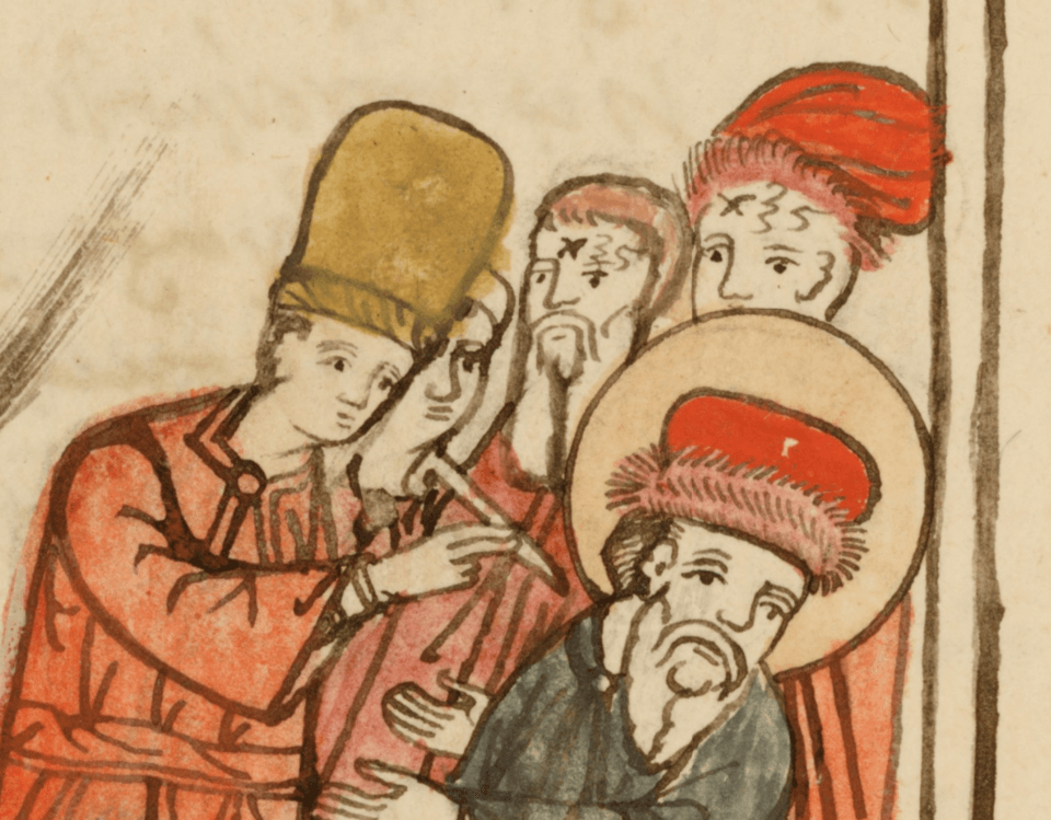 Ilustração mostrando a marca χξς (666) sendo colocada na testa das pessoas, conforme o Ms. 931: Novo Testamento – Apocalipse (Elizabeth Day McCormick Apocalypse; Greg. 2402), p. 228.