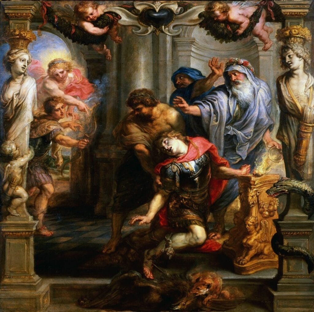 A morte de Aquiles (1630) por Peter Paul Rubens (1577-1640).