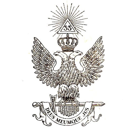 Águia bicéfala, emblema do Supremo Conselho do Grau 33. (Reprodução: Wikipedia)