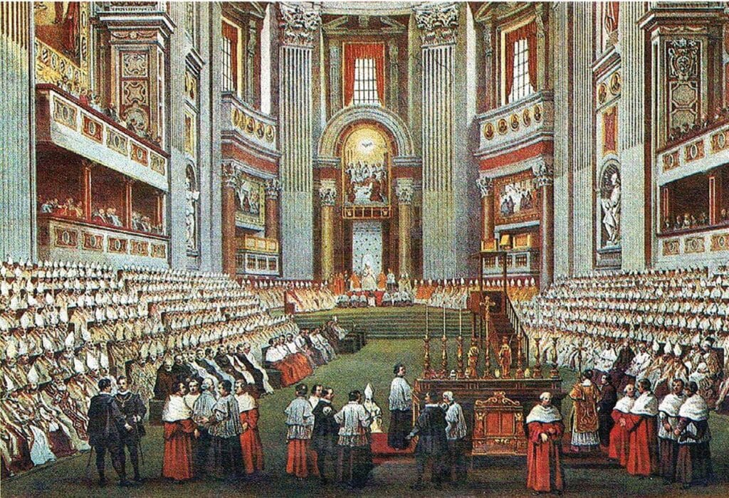 Abertura do Primeiro Concílio Vaticano, convocado pelo Papa Pio IX em 8 de dezembro de 1869. (Reprodução: Wikipedia)