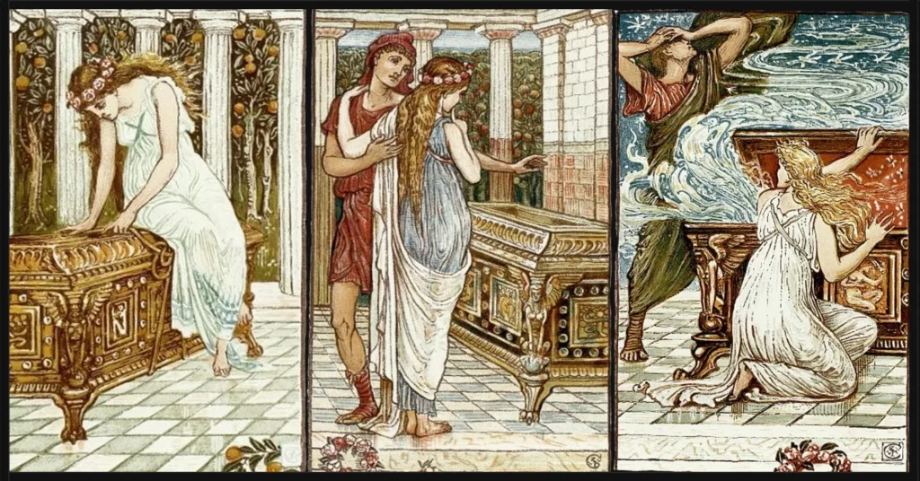 Interpretação artística de Pandora abrindo a caixa da miséria e do mal. (Reprodução: thehistorianshut)