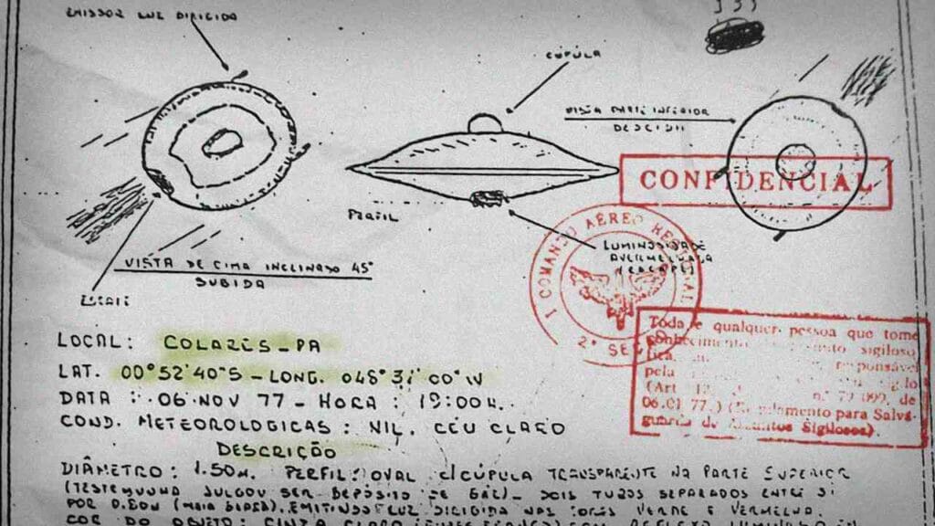 Operação Prato: A investigação militar sobre OVNIs no Brasil. (Reprodução: Relatório da Operação Prato pela FAB)