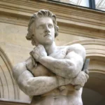 Espártaco, o famoso gladiador do Império Romano, foi o líder da maior revolução de escravos da época. Escultura em mármore de Denis Foyatier (1830).