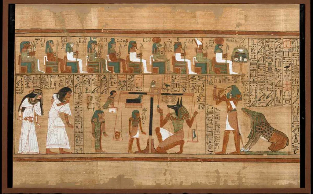 Cena do Papiro de Ani representando a Pesagem do Coração, Luxor, Egito, cerca de 1250 a.C. (Créditos: Museu Britânico)