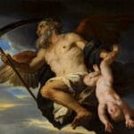 Cronos e seu filho, de Giovanni Francesco Romanelli, Museu Nacional de Varsóvia, uma representação do século XVII do titã Cronos como "Pai Tempo", empunhando uma foice. (Reprodução: Wikipedia)