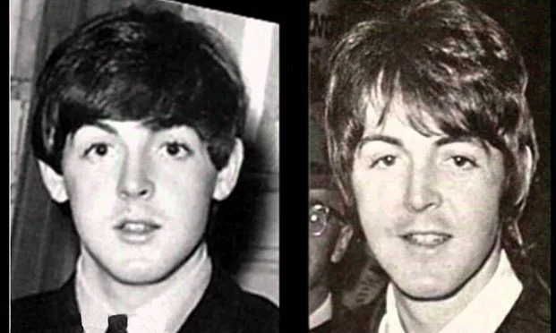 McCartney em agosto de 1966 (direita) e março de 1967 (esquerda). A teoria sugere que McCartney morreu em novembro de 1966 e foi substituído por um dublê. (Reprodução: Wikipedia)