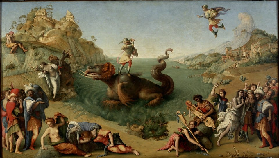 Perseu libertando Andrômeda por Piero di Cosimo (c. 1515) – Uffizi Gallery.