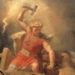 A luta de Thor com os gigantes por Mårten Eskil Winge (1872). (Reprodução: Wikipedia)