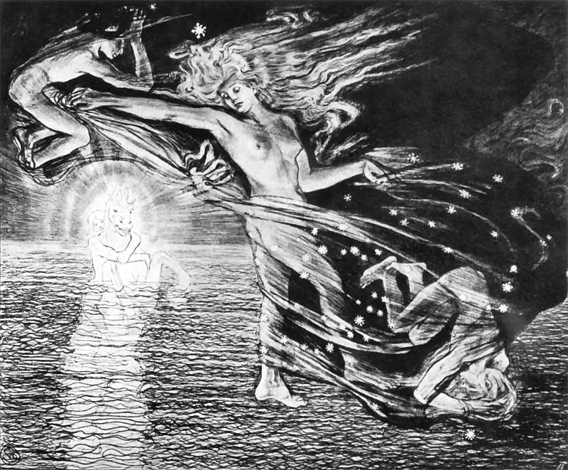 Eos e a criação de seus filhos Héspero e Eósforo, Stanisław Wyspiański, Museu Nacional de Varsóvia. (Reprodução: Wikipedia)