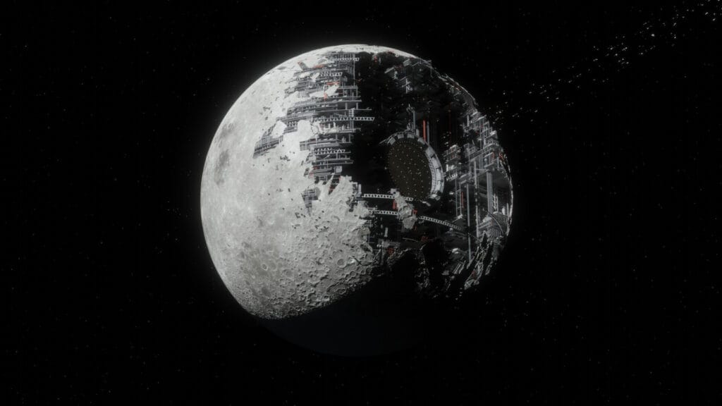 Teoria da Lua Oca: Alienígenas construíram a Lua?. (Créditos: Ondra Saur/via artstation)