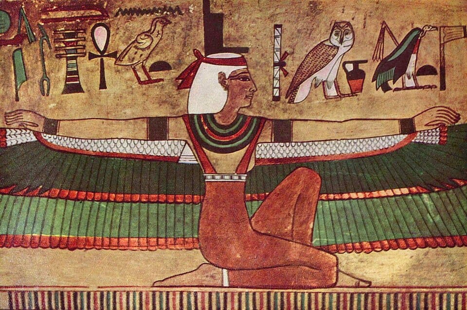 Pintura mural de Ísis no túmulo de Seti I. (Reprodução: Wikipedia)