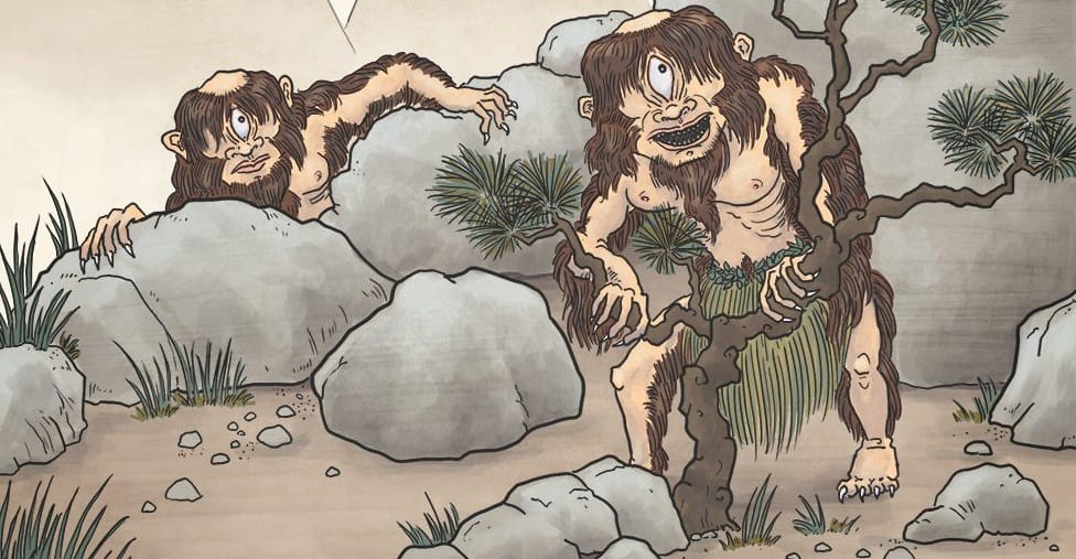 Yamawaro: O yokai das montanhas ligado aos Kappas. (Créditos: Matthew Meyer/via yokai.com)