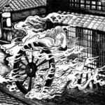Katawaguruma: A assustadora lenda japonesa da roda flamejante. (Créditos: Shigeru Mizuki)