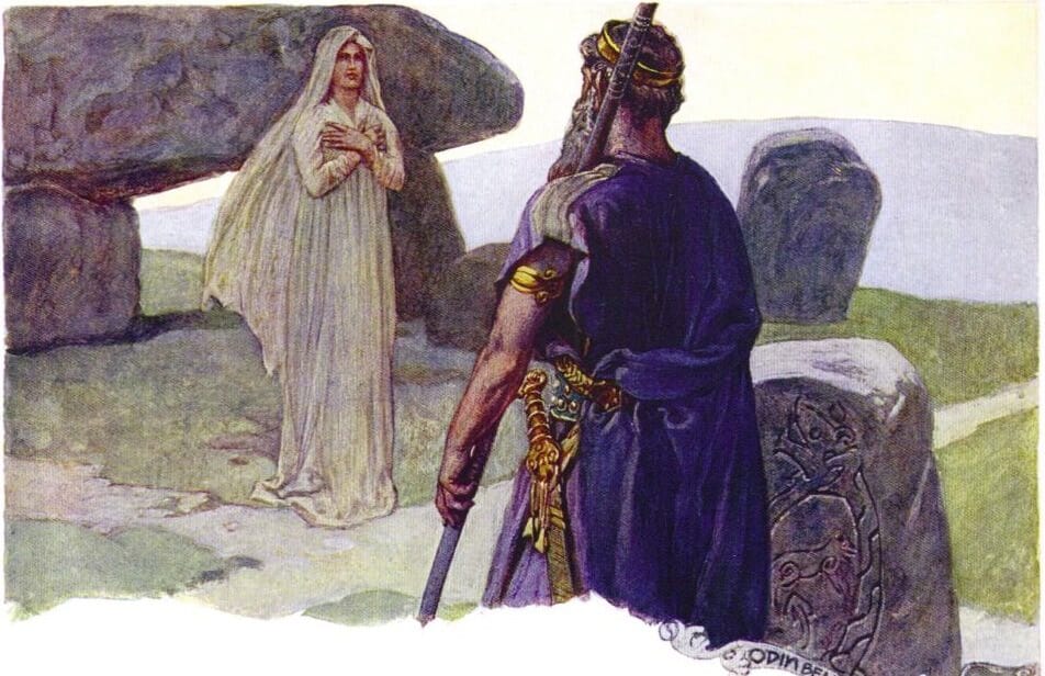 Odin e a Profetisa. (Créditos: Emil Doepler)