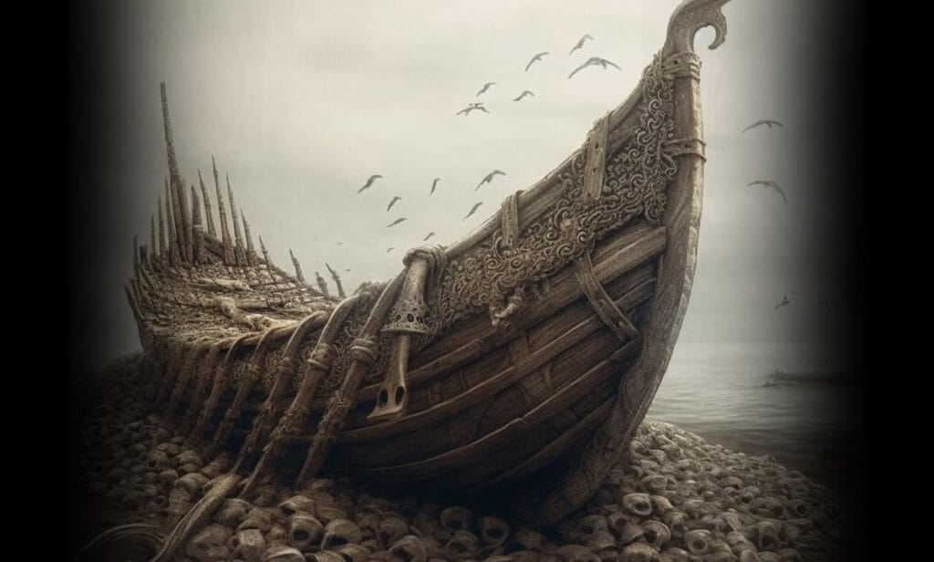 Naglfar: O navio dos mortos que anuncia o fim do mundo. (Reprodução: The Viking Herald)