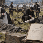 Em 1864, após a Batalha de Solferino, Henri Dunant observou feridos abandonados e iniciou o movimento que levaria à criação da Cruz Vermelha e à primeira Convenção de Genebra, estabelecendo o direito internacional humanitário. (Reprodução: IA)
